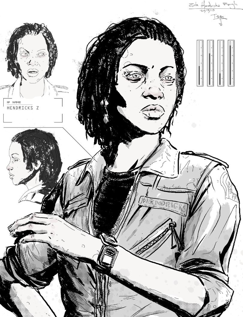 Zula Hendricks concept art by Tristan Jones